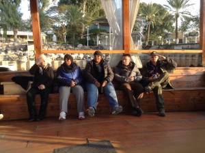 Some of our group on the boat ride on the Sea of Galilee...
