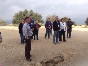 The whole group listening to Malcolm lecture at Sepphoris...