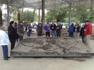 Pegram Holy Land 2015 Tour looking over the 3D map of Bet Shean...