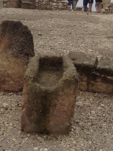 Stone 'manger' found at the stables of the Fortress of Megiddo...